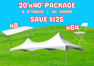 20x40 Tent/ Tables/ Chair Package