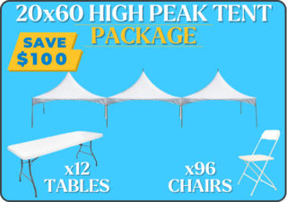 20x60 Tent + Tables + Chairs Package