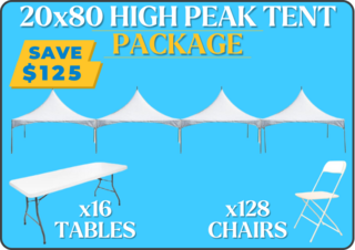 20x80 Tent + Tables + Chair Package