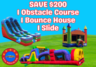 1 Obstacle Course | 1 Bounce House | 1 Slide