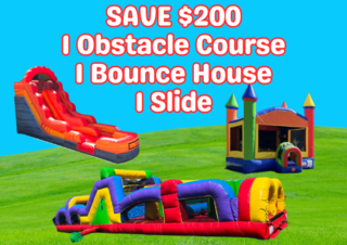 1 Obstacle Course | 1 Bounce House | 1 Slide