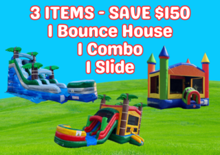 3 Item Package - 1 Bounce House | 1 Combo | 1 Slide