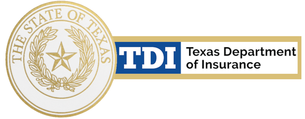 Gold foil Texas State Seal representing official state registered bounce house compliance for amusement rides in Humble, TX