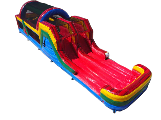 46ft Dual-Lane Obstacle Course Wet or Dry Slide Option