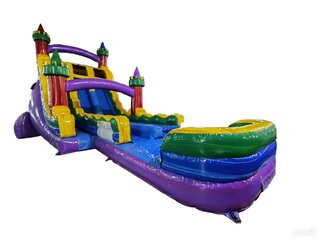 18ft Dual-Lane Water Slide (Wet or Dry) – Color Castle