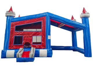 Canopy Castle Bounce House with Shaded Seating Area