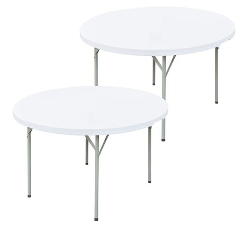 5' Round Fitted - White