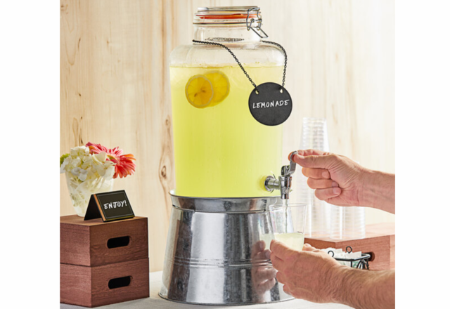 2 Gallon Glass Beverage Dispenser