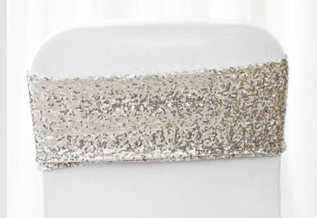 Silver Sequin Chair Sash