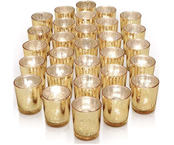 Gold Votive Candle Holders