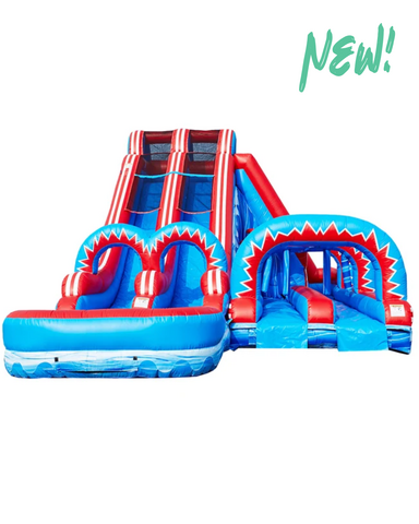 20' Fire and Ice Dual Lane with Pop Out Slip n Slide
