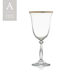 Gold Trim Red Wine Glass