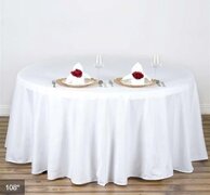 108" Round White Tablecloth