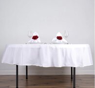 70" Round White Tablecloth