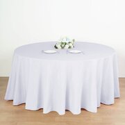 132" Round White Tablecloth