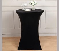 Black Premium Smooth Velvet Fitted Cocktail Tablecloth