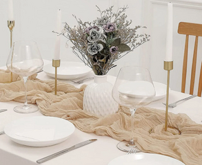 Dusty Beige Cheescloth Table Runner