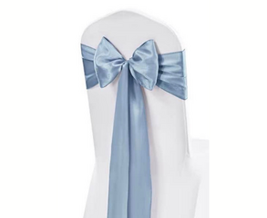 Dusty Blue Satin Chair Sash
