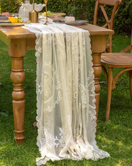 Beige Lace Table Runner
