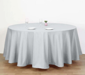 120" Round Silver Tablecloth