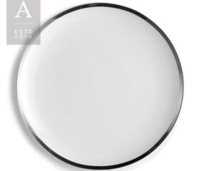 10 1/2" Silver Trim Dinner Plate