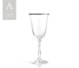 Silver Trim White Wine Glass