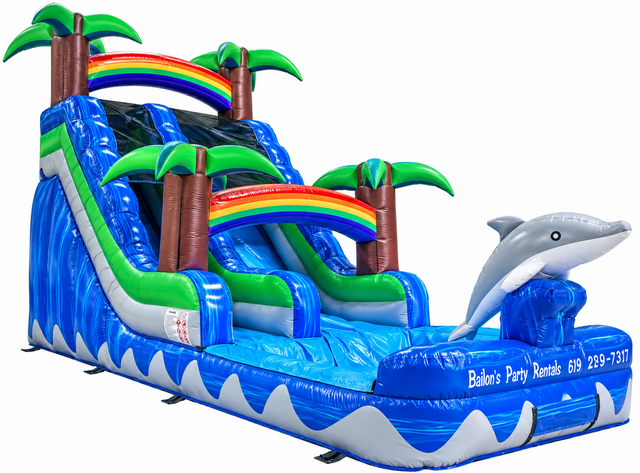 18' Tropical Dolphin Water Slide