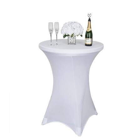 32” Spandex White Cocktail Table Linen
