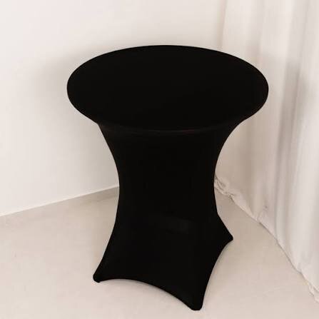 32” Spandex Black Cocktail Table Linen