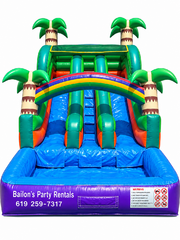 19' Dual Lane Tropical Water Slide 