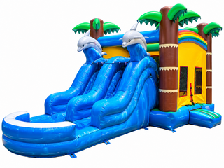 Tropical Island/Water Slide Jumper Combo