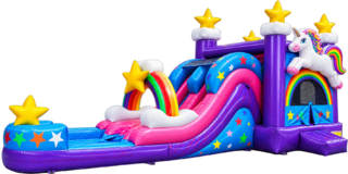 3D Unicorn Bounce House Combo 