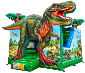 3D T-Rex Dinosaur Bounce House Combo