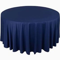 Round Navy Blue Linens