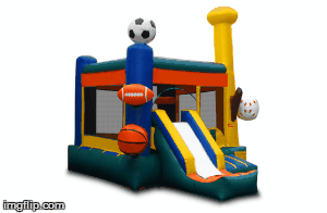 Sports Jump w/Slide and BB hoop 