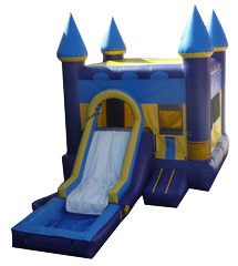 Blue Castle w/Slide and bb hoop and water tub