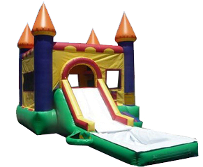 Castle w/ Slide and BB Hoops and Water Tub 