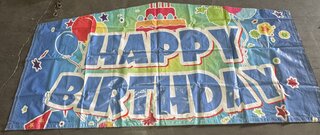 happy birthday blue panel