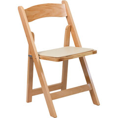 Natural Oak Padded Folding Chair