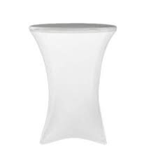 WHITE SPANDEX LINEN FOR COCKTAIL TABLES			