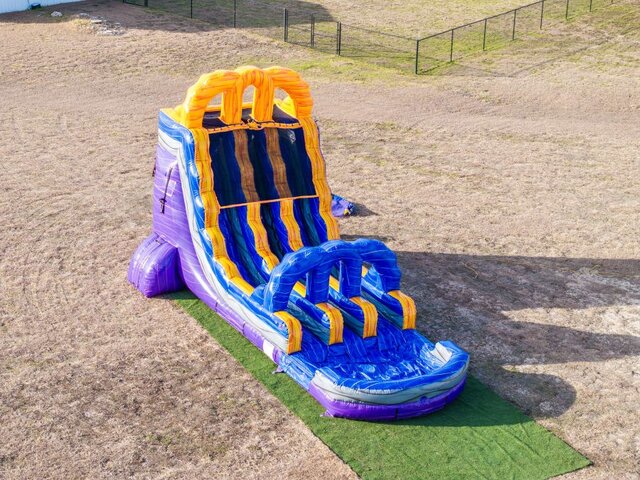 18 Feet Purple Lava Plunge Dual Water Slide