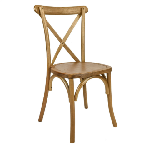 Cross Back Chair Wood Chestnut