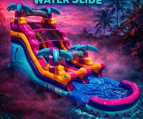 Kiddie Teal Rippling Rush Water Slide - 14ft