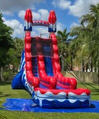 22ft Red and White Cool Waterslide 