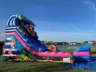 Mermaid water slide inflatable landing 
