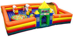 Toddler bounce house with slide and ball pit