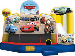 Cars bouncer with slide and obstacle 