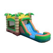 Palm tree bouncer with water slide 