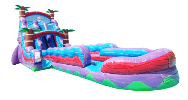 22 foot tropical dual lane with extended slip and slide