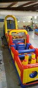 70 FOOT TWO PIECE OBSTACLE COURSE WITH DUAL LANE WET/DRY SLIDE